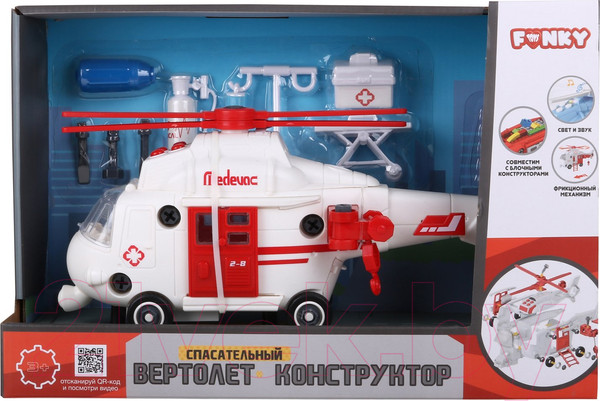 Изображение товара Игрушка-конструктор Funky Toys Спасательный вертолет / FT62102