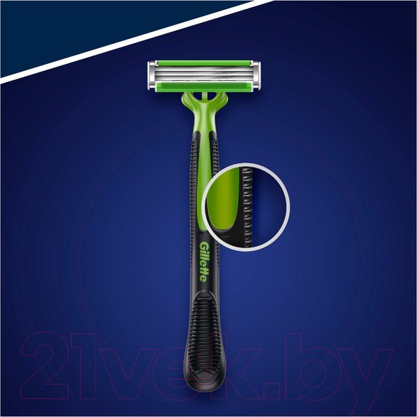 Изображение товара Набор бритвенных станков Gillette Blue 3 Simple Sensitive безопасные одноразовые (8шт)