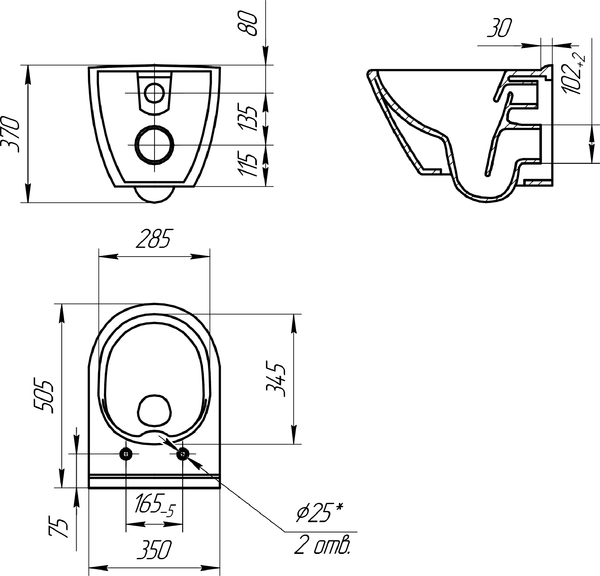 Изображение товара Унитаз подвесной Cersanit City Oval 63114