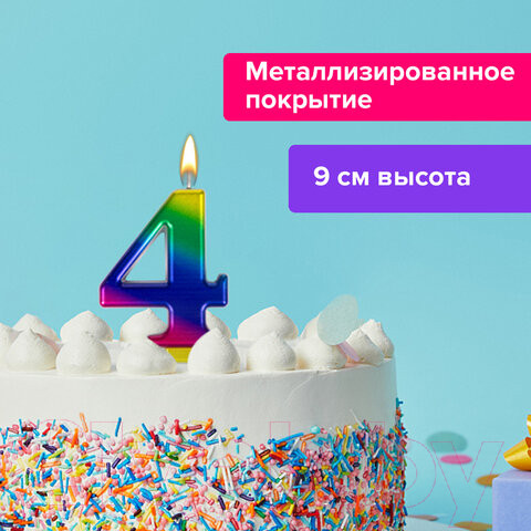 Изображение товара Свеча для торта Золотая сказка 4. Радужная / 591437