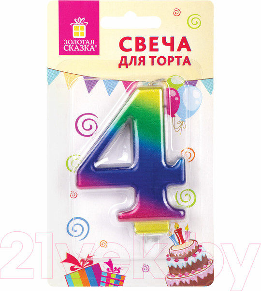Изображение товара Свеча для торта Золотая сказка 4. Радужная / 591437