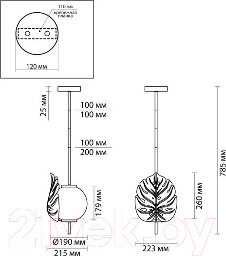 Изображение товара Потолочный светильник Odeon Light Jungle 4865/1