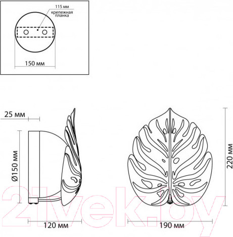 Изображение товара Бра Odeon Light Jungle 4865/1W