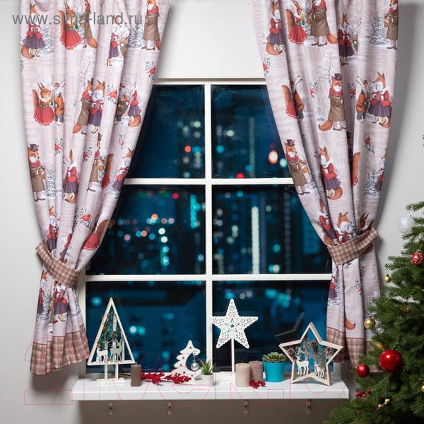 Изображение товара Комплект штор Этель Winter Holidays 5163062 (145x180, 2шт)