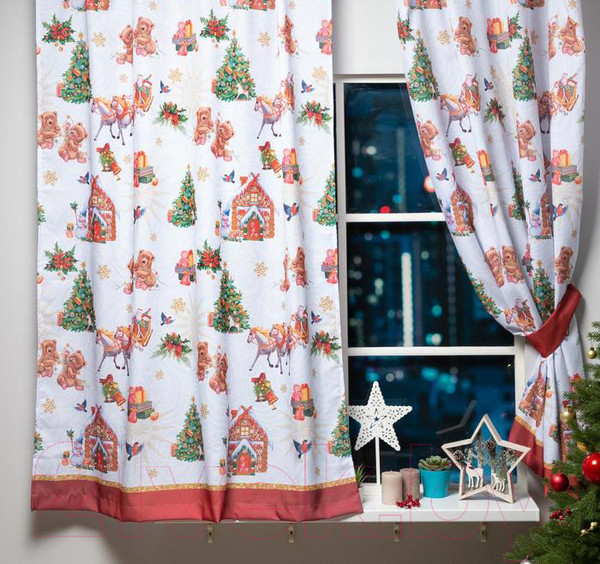 Изображение товара Комплект штор Этель Новогодняя сказка 5163065 (145x180, 2шт)