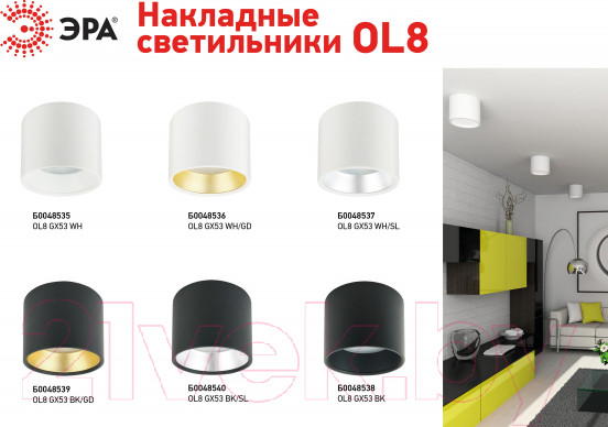 Изображение товара Точечный светильник ЭРА OL8 GX53 BK/GD / Б0048539