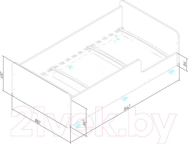 Изображение товара Кровать-тахта детская Можга Капризун 4 / Р439 (дуб миланский)