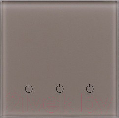 Изображение товара Выключатель DeLUMO Senso 1236 трехканальный сенсорный (светлый коричневый)