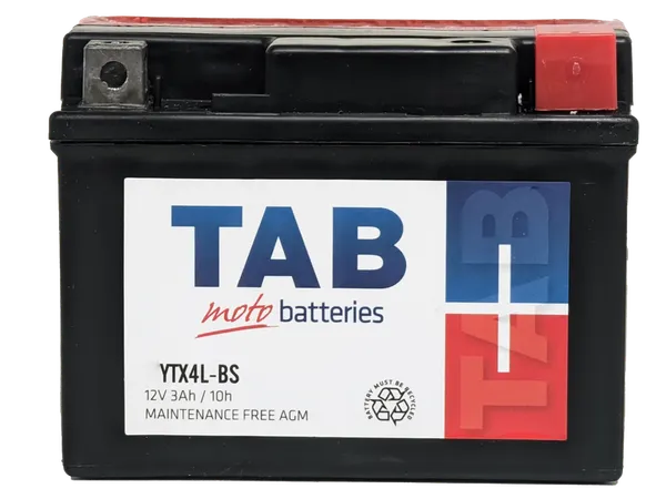Изображение товара Мотоаккумулятор TAB AGM YTX4L-BS / 112515 (3 А/ч)