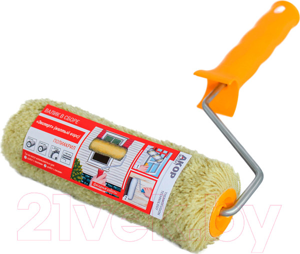 Изображение товара Валик малярный Акор Эксперт 180 (желтый ворс/полиакрил)