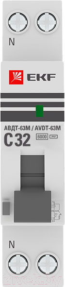 Изображение товара Дифференциальный автомат EKF PROxima АВДТ-63М 32А/30мА / DA63M-32-30