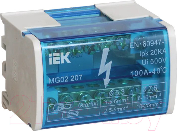 Изображение товара Шина нулевая IEK YND10-2-07-100