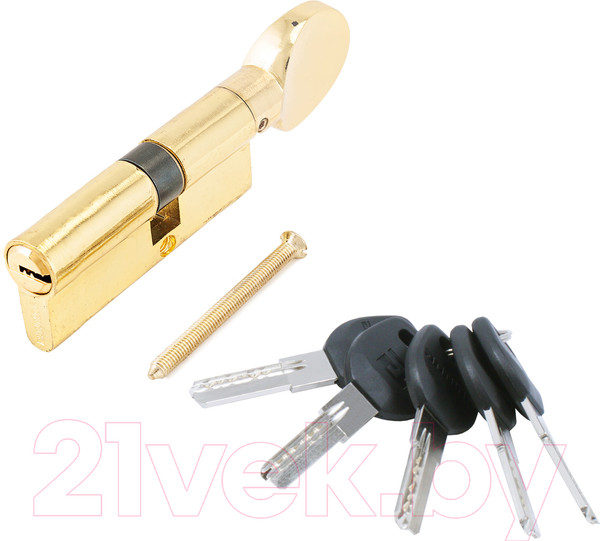 Изображение товара Цилиндровый механизм замка Аллюр HD FG 80-5K ВP 30Gx10x40 вертушка перфорированный ключ (латунь)