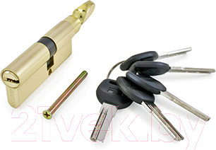 Изображение товара Цилиндровый механизм замка Аллюр HD FG 80-5K ВP 30Gx10x40 вертушка перфорированный ключ (латунь)