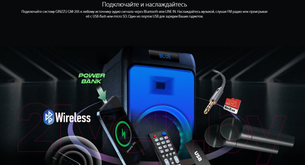 Изображение товара Минисистема Ginzzu GM-205