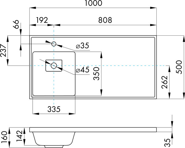 Изображение товара Умывальник Акватон Лайн 100 (1A72853KLF01L)