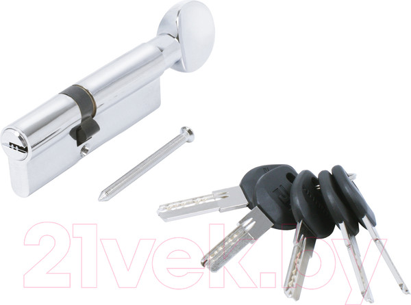 Изображение товара Цилиндровый механизм замка Аллюр HD FG 90-5K СP 35x10x45G вертушка перфорированный ключ (хром)