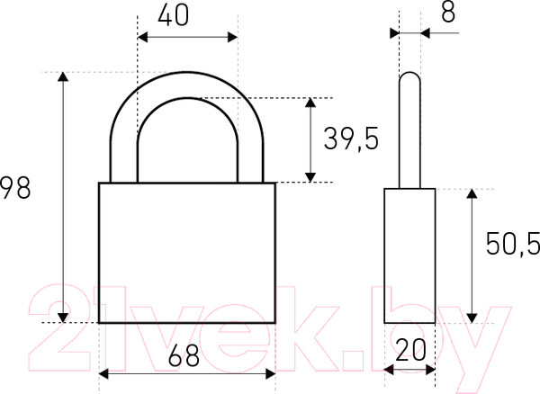 Изображение товара Замок навесной Стандарт HG-375