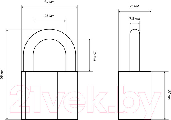Изображение товара Замок навесной Стандарт AL-750