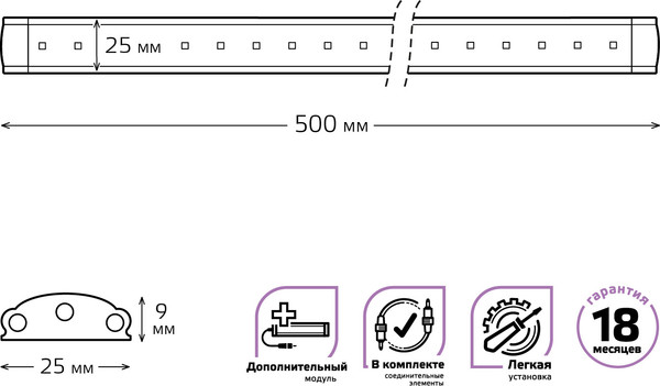 Изображение товара Светильник линейный Gauss 9022533206