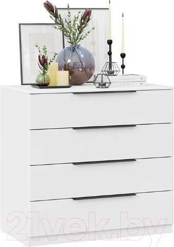 Изображение товара Комод ТриЯ Тесса (белый жемчуг/белый глянец)