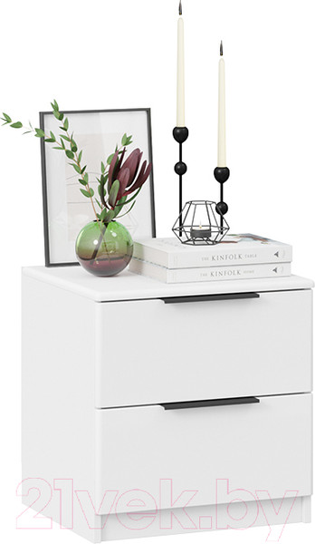 Изображение товара Прикроватная тумба ТриЯ Тесса (белый жемчуг/белый глянец)