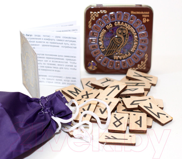 Изображение товара Руны для гадания Десятое королевство Гадание по скандинавским рунам / 02984 (жестяная коробка)