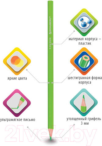 Изображение товара Набор цветных карандашей Brauberg Premium / 181668 (24цв)