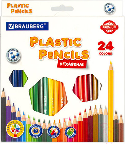 Изображение товара Набор цветных карандашей Brauberg Premium / 181668 (24цв)