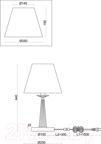 Изображение товара Прикроватная лампа Freya Osborn FR2027TL-01N