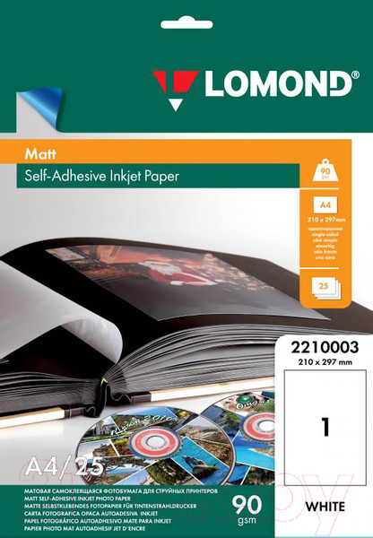 Изображение товара Фотобумага Lomond А4 90г/м 25 л. / 2210003 (матовый)