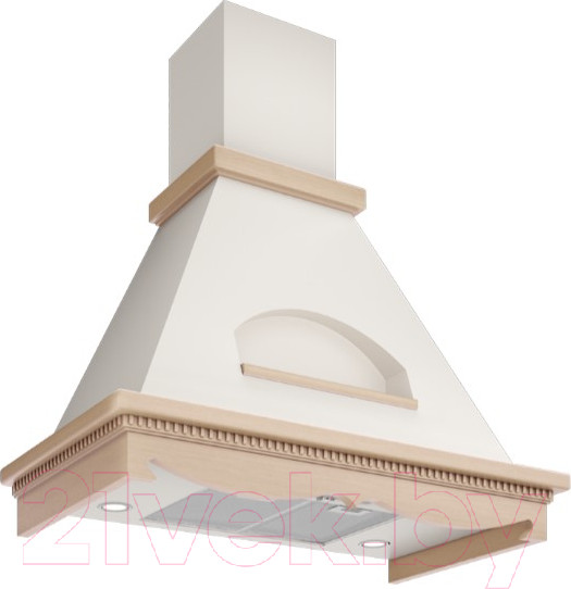 Изображение товара Вытяжка купольная Elikor Бельведер 90П-650-П3Д (бежевый/дуб неокрашенный)