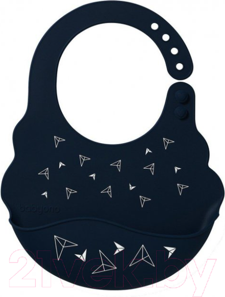Изображение товара Нагрудник детский BabyOno Самолетики / 829/07 (черный)