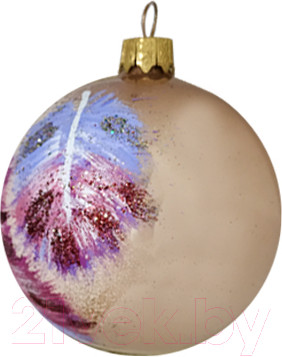 Изображение товара Шар новогодний Декарт Перышки 8Ш0017 (8см, бежевый)