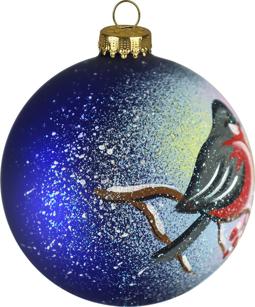 Изображение товара Шар новогодний Декарт Птичка Снегирь 8Ш0019 (8см, серебристый)