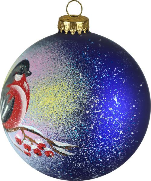 Изображение товара Шар новогодний Декарт Птичка Снегирь 8Ш0019 (8см, серебристый)