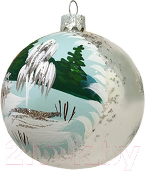 Изображение товара Шар новогодний Декарт Лесная опушка 8Ш0022 (8см, серебристый)