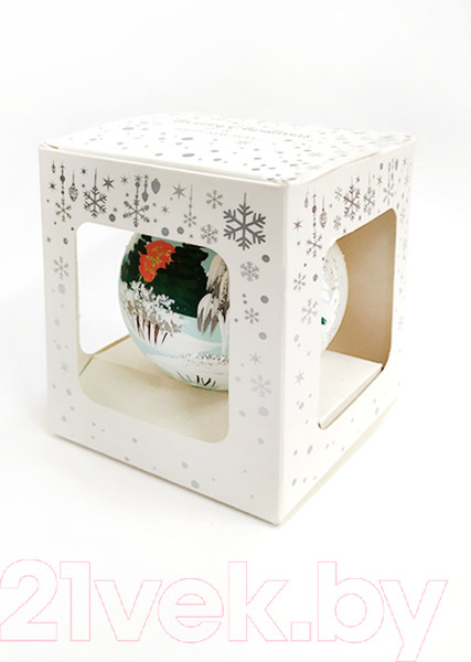 Изображение товара Шар новогодний Декарт Лесная опушка 8Ш0022 (8см, серебристый)