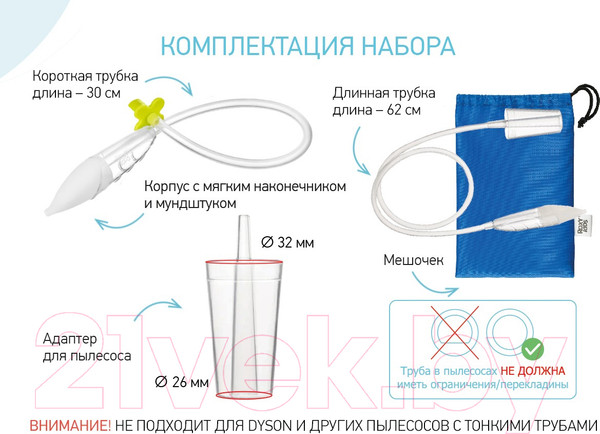 Изображение товара Аспиратор детский Roxy-Kids Dr.Bunny с адаптером для пылесоса / 6853745