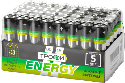 Изображение товара Комплект батареек Трофи LR03-40 Bulk Eco
