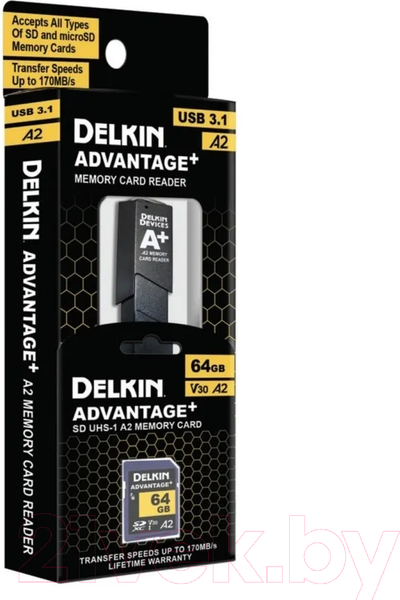 Изображение товара Карта памяти Delkin Devices Advantage SD Reader and Card Bundle 64GB (DSDWA264R)