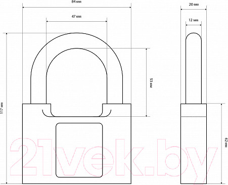 Изображение товара Замок навесной Стандарт ВС-1.03С