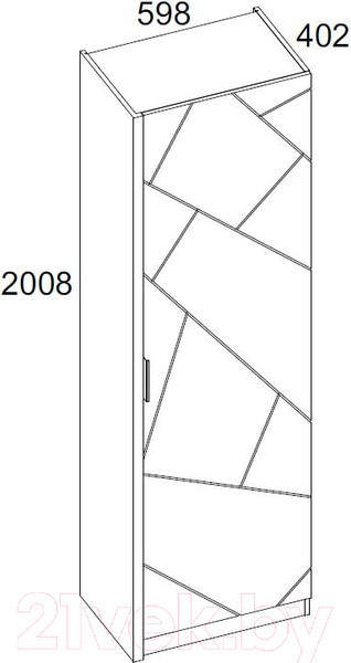 Изображение товара Шкаф-пенал Anrex Kaylas 1D (дуб каньон/силк шитаке)