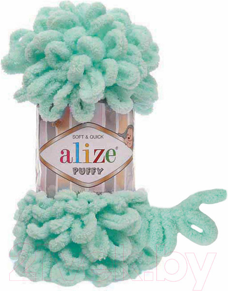 Изображение товара Пряжа для вязания Alize Puffy 100% микрополиэстер / 19 (9.2м, светло-бирюзовый)