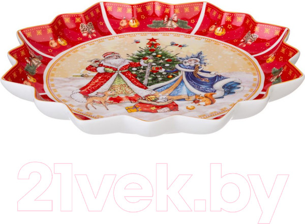 Изображение товара Блюдо Lefard Дед Мороз и Снегурочка / 85-1735 (красный)