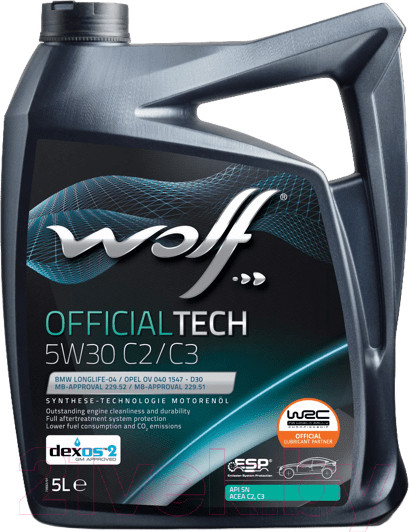 Изображение товара Моторное масло WOLF OfficialTech 5W30 C2/C3 / 65629/5 (5л)