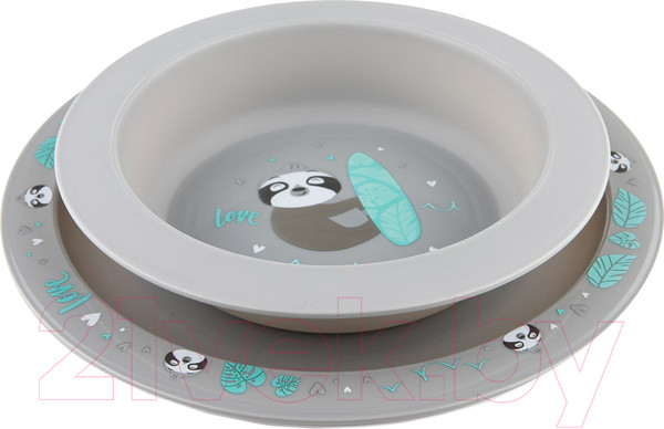Изображение товара Набор тарелок для кормления Canpol Exotic Animals / 56/523 (серый)