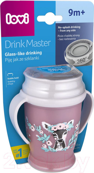 Изображение товара Поильник Lovi 360° Wild Soul / 1/604 (250мл, розовый)