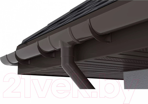 Изображение товара Колено трубы водосточной Технониколь ПВХ 108 градусов / 683358 (темно-коричневый)