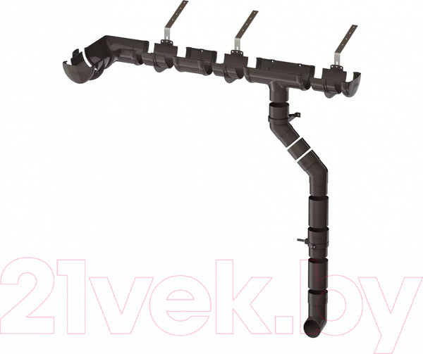 Изображение товара Колено трубы водосточной Технониколь ПВХ 108 градусов / 683358 (темно-коричневый)